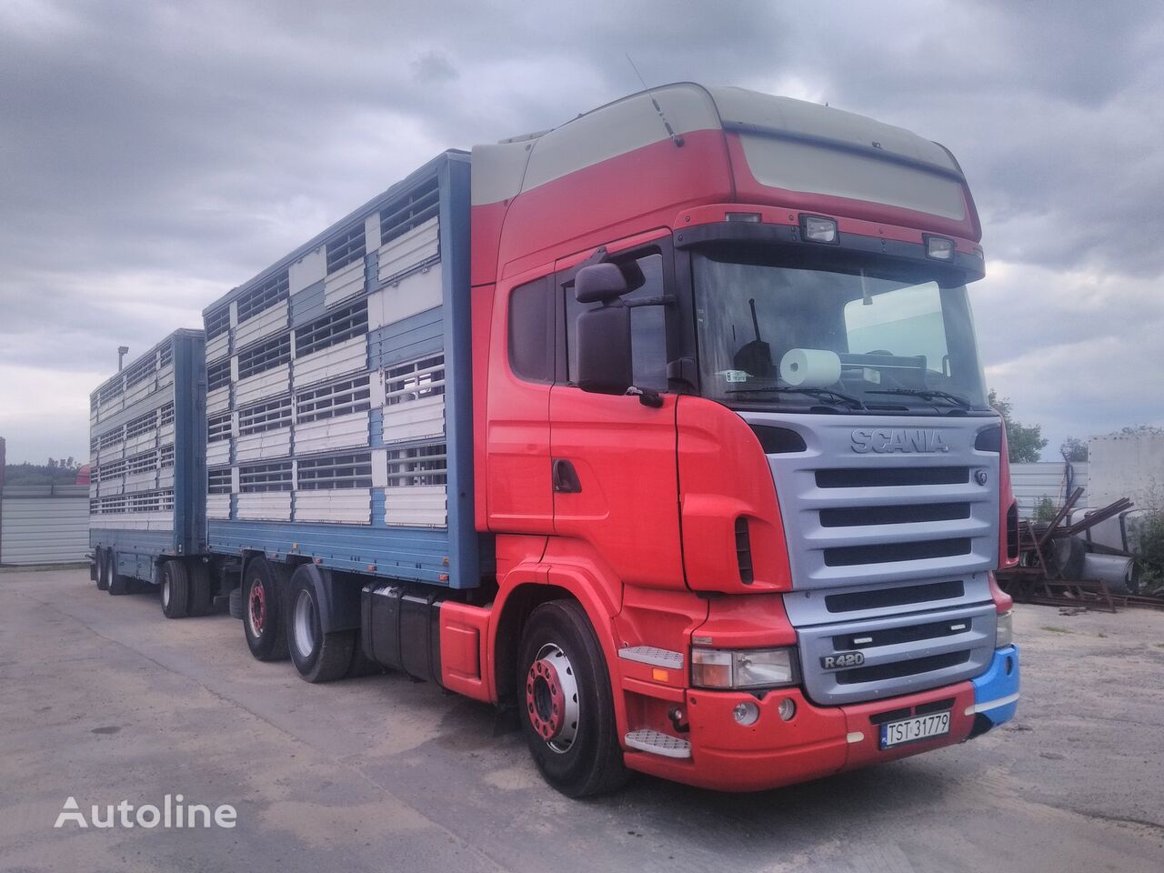SCANIA R420 kamion za prijevoz stoke + prikolica za prijevoz stoke