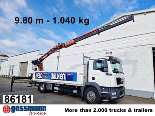 MAN TGM 18.340 4x2 BL, Atlas Ladekran 135.2 V, 9.8m kamion s ravnom platformom